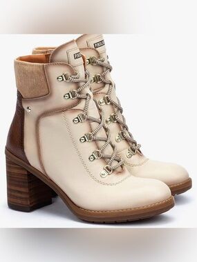 PIKOLINOS Pompeya Marfil Leather Fashion Ankle Boots
